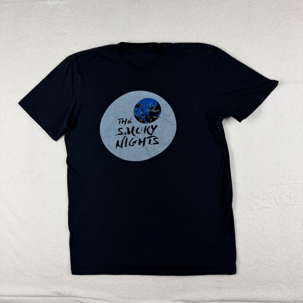 The Smoky Nights Band Graphic T-Shirt Mens Medium Black Short Sleeve Indie Rock